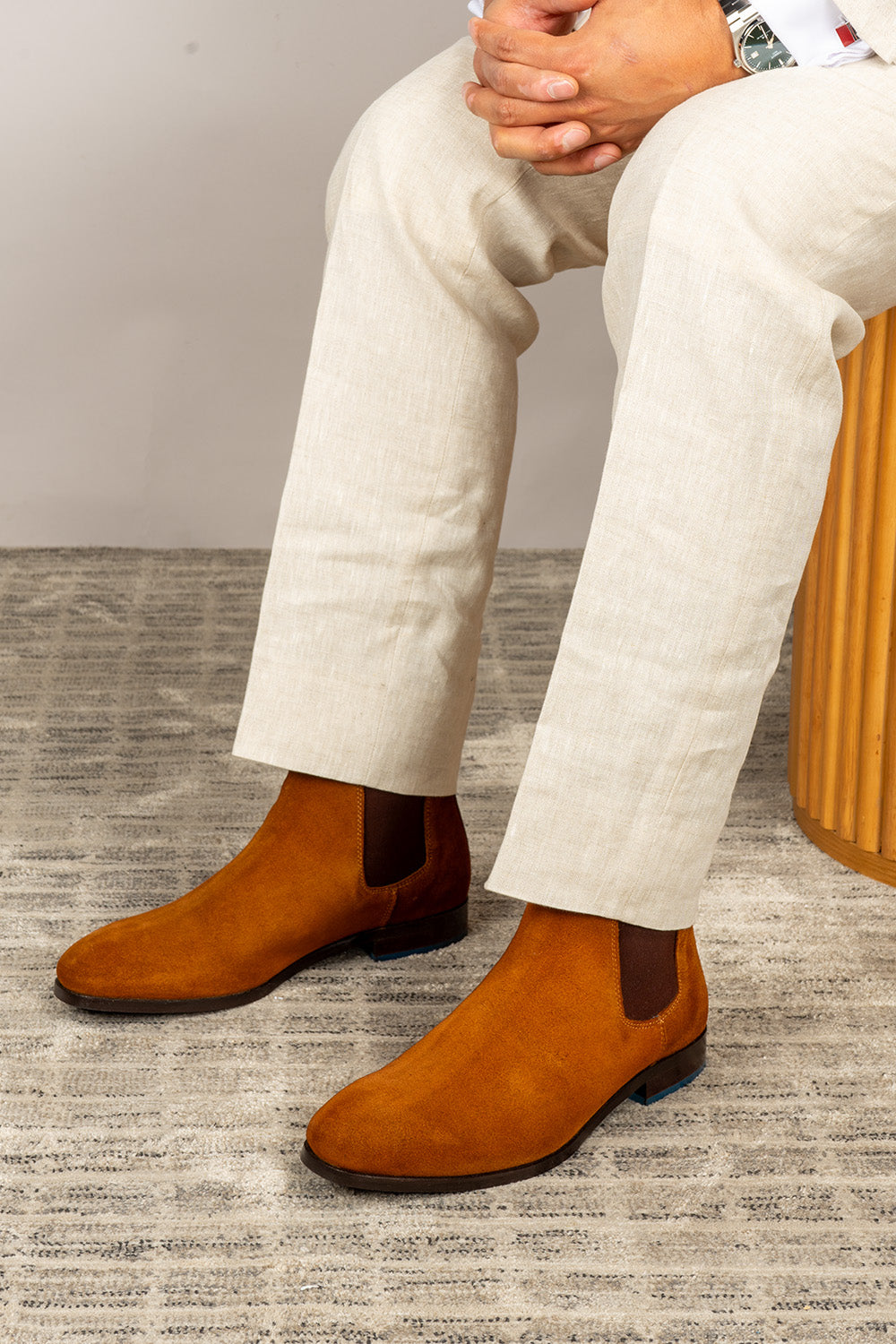 Vinnie Tobacco Suede Chelsea Boots | Oswin Hyde