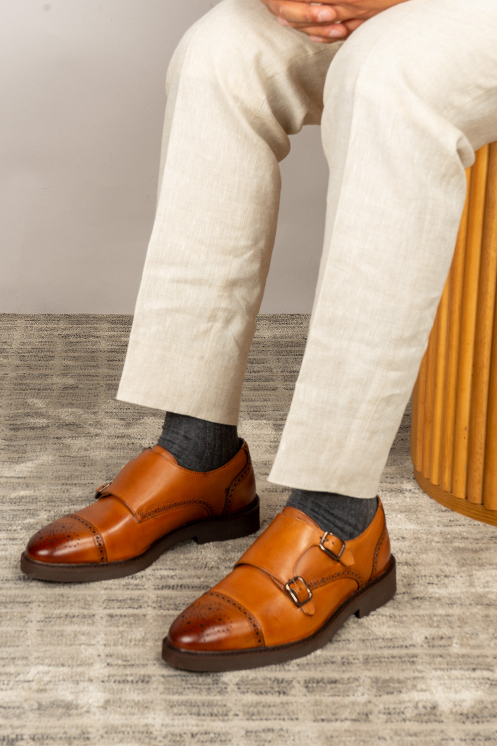 Shelby Tan Monk Brogue Shoe| Oswin Hyde