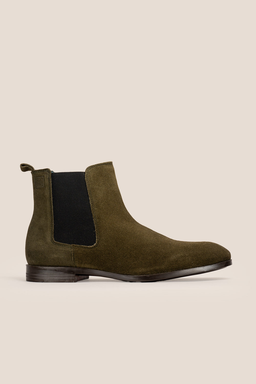 Men's smart green leather Chelsea boots 