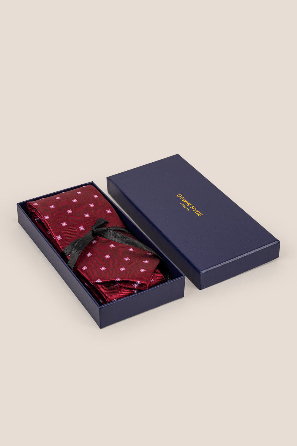 MULTI SQUARE RED TIE FROM OSWIN HYDE