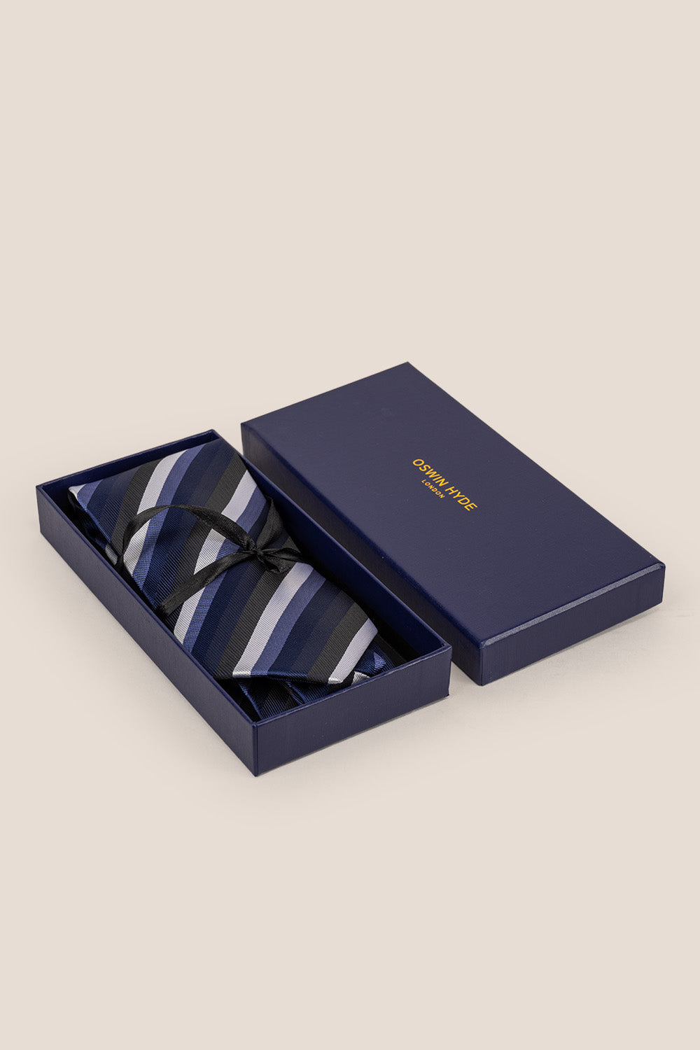 CLASSIC MULTI STRIPE BLUE TIE FROM OSWIN HYDE