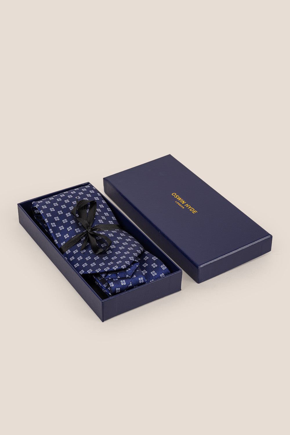 GEOMETRIC SQUARE NAVY TIE FROM OSWIN HYDE