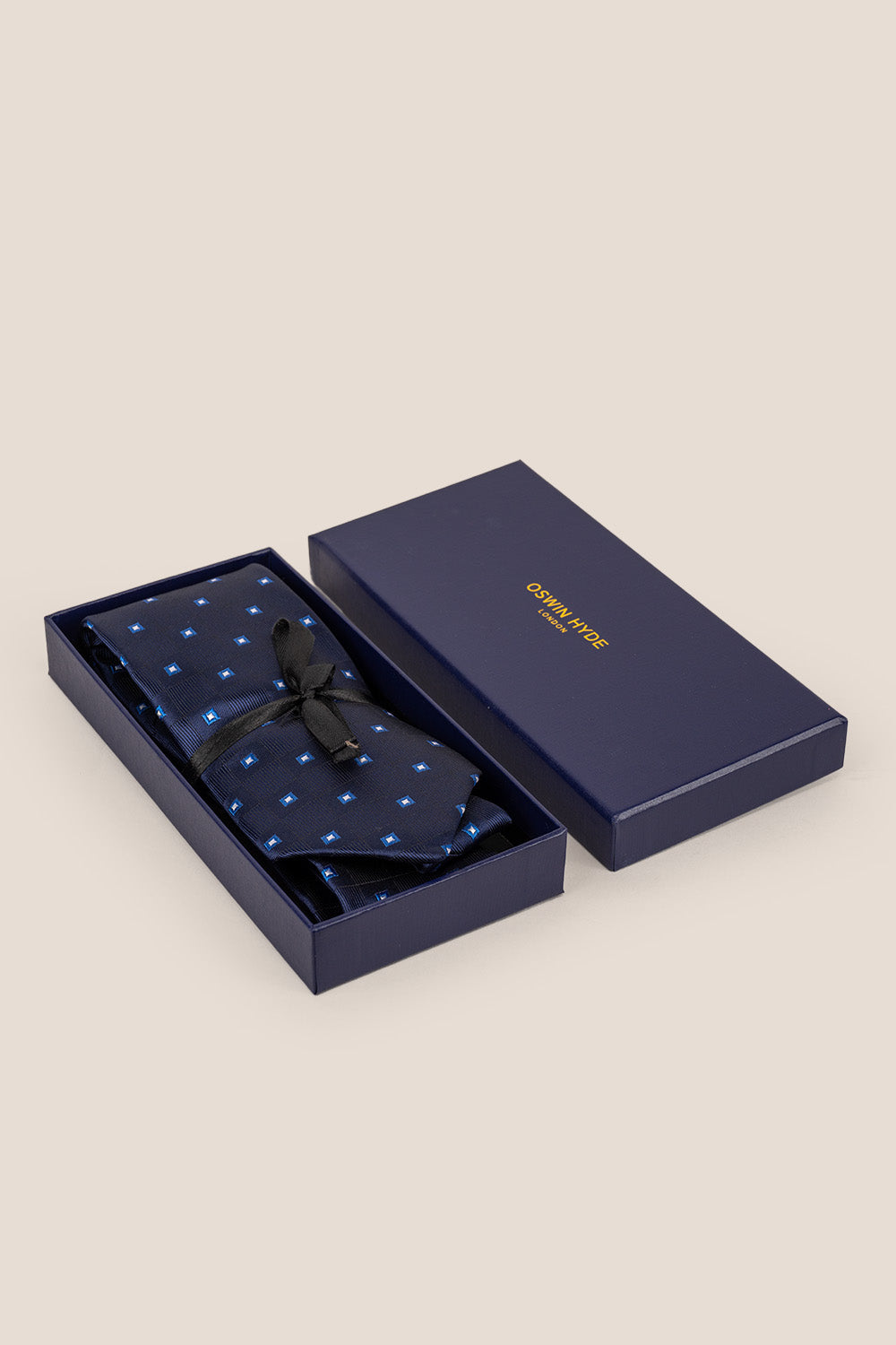 MULTI SQUARE NAVY TIE FROM OSWIN HYDE