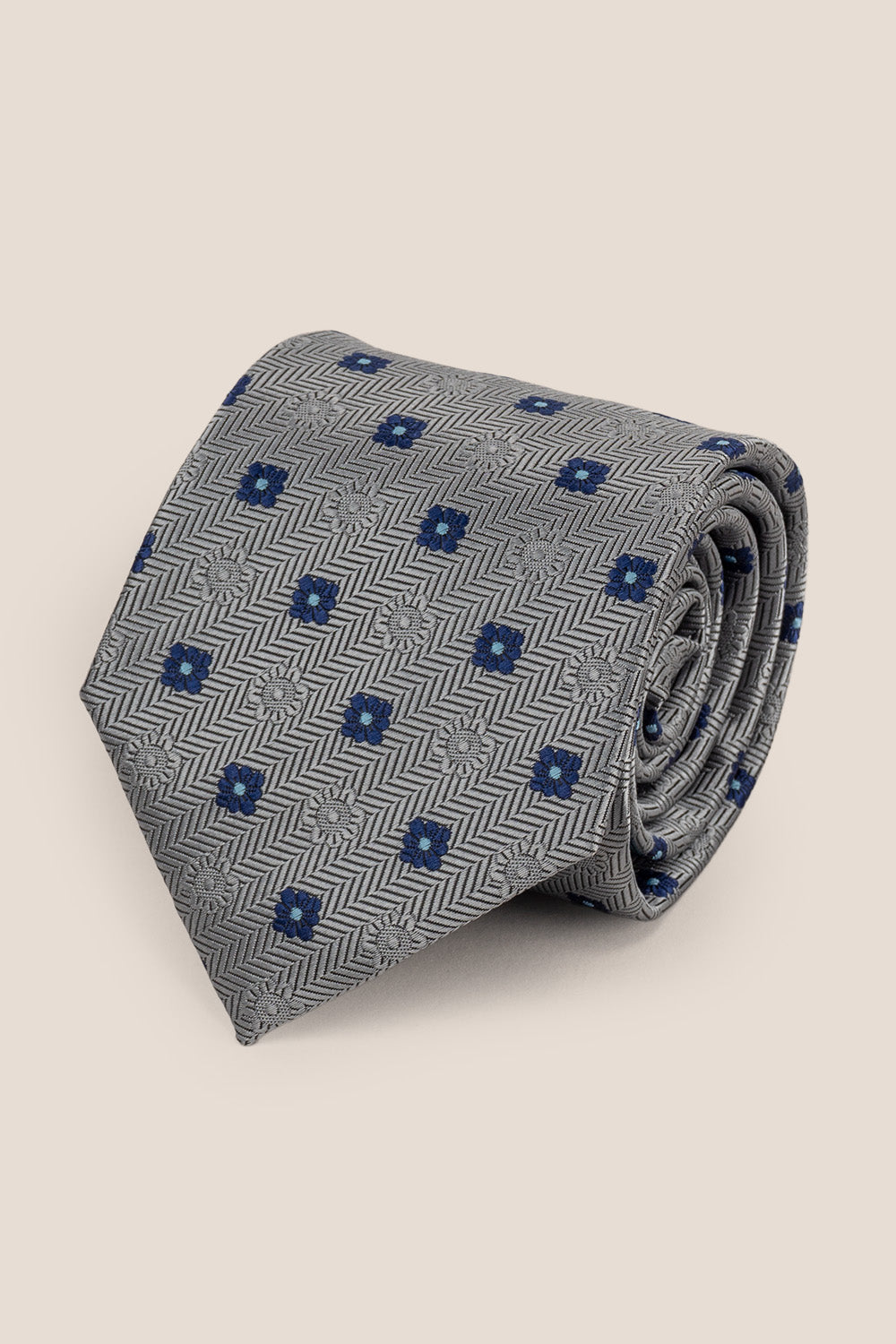 STRIPES AND SQUARES GREY TIE FROM OSWIN HYDE