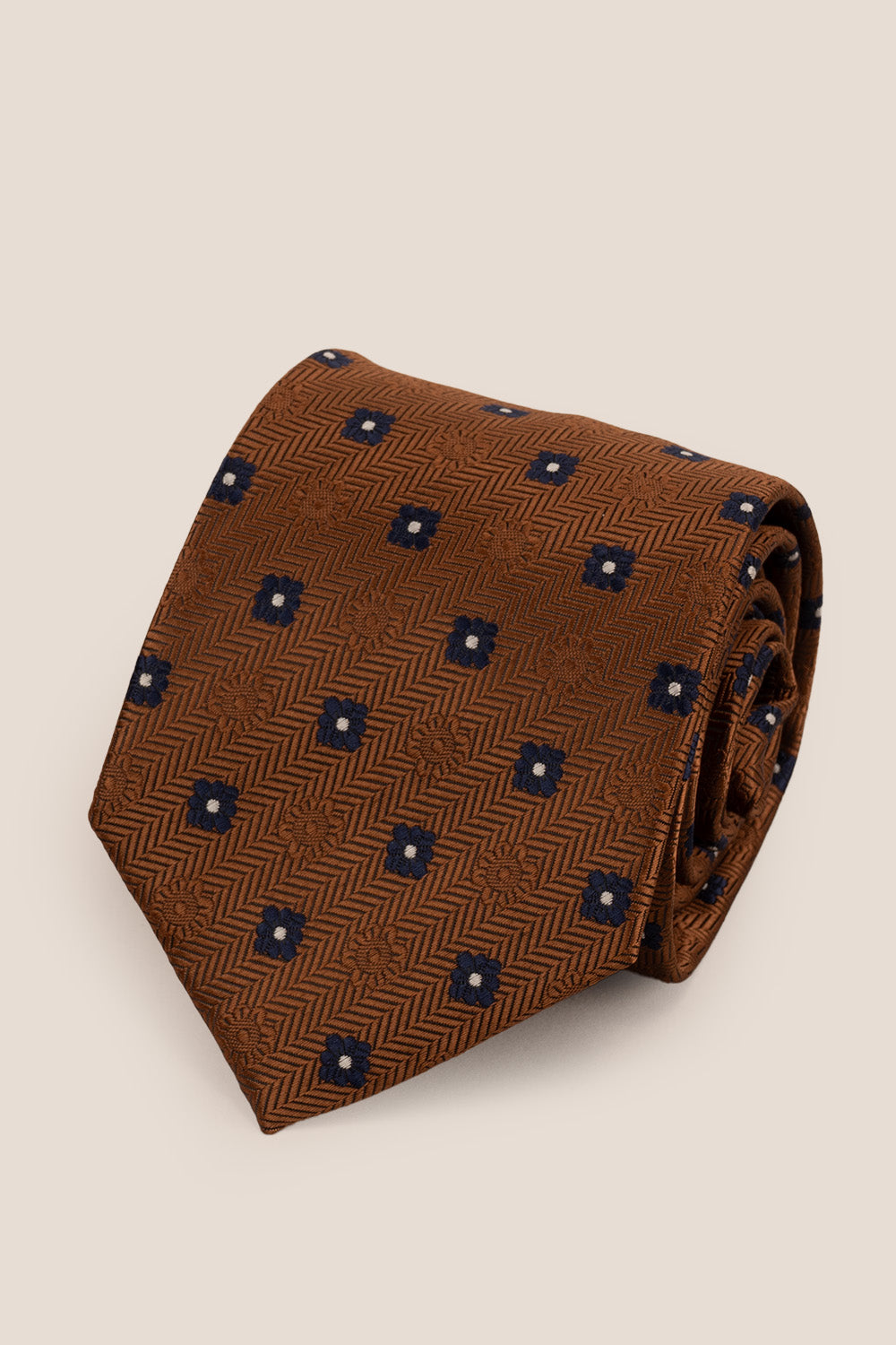 STRIPES AND SQUARES BRONZE TIE FROM OSWIN HYDE