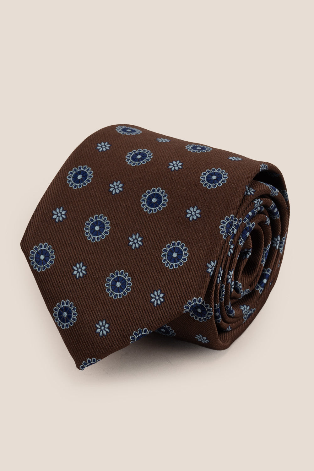 GEOMETRIC BROWN BLUE TIE FROM OSWIN HYDE