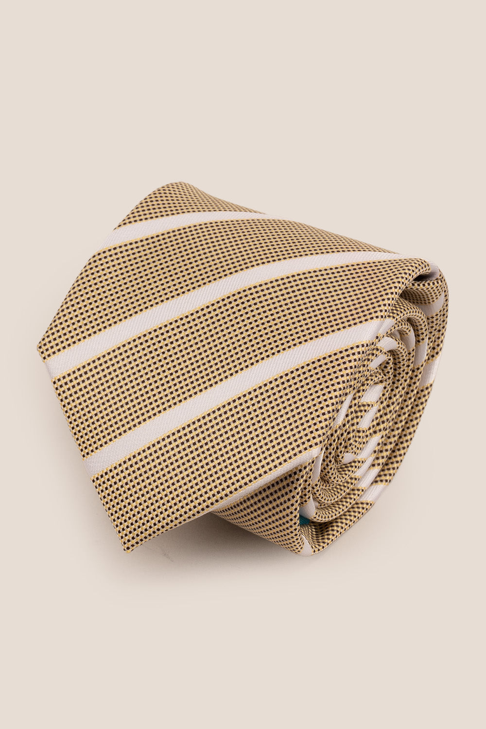 STRIPE BROWN WHITE TIE FROM OSWIN HYDE