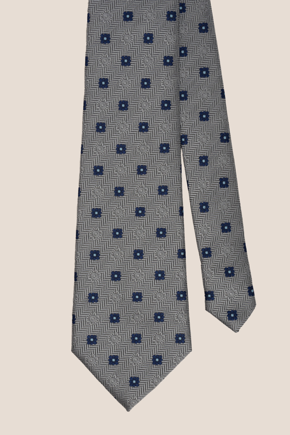 STRIPES AND SQUARES GREY TIE FROM OSWIN HYDE