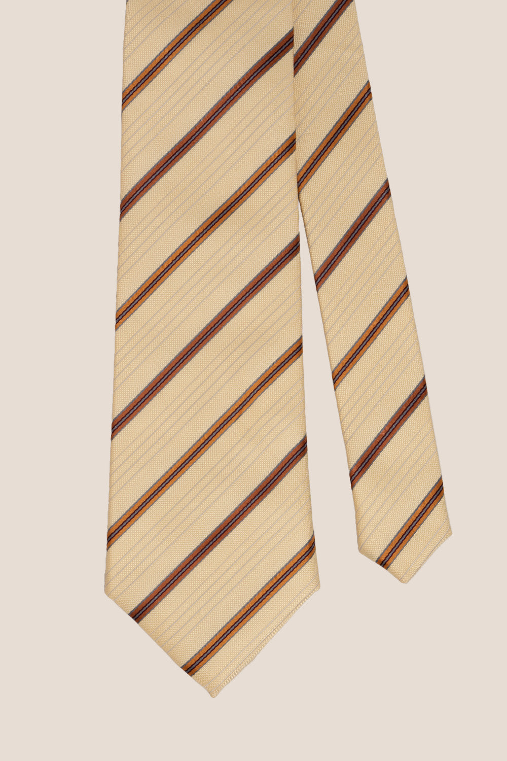 CLASSIC STRIPE GREEN BROWN TIE FROM OSWIN HYDE