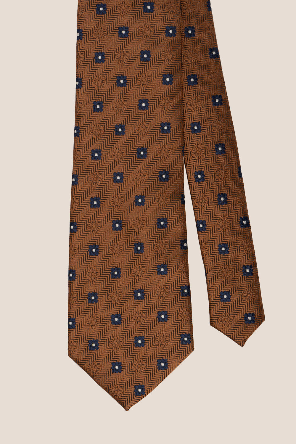 STRIPES AND SQUARES BRONZE TIE FROM OSWIN HYDE