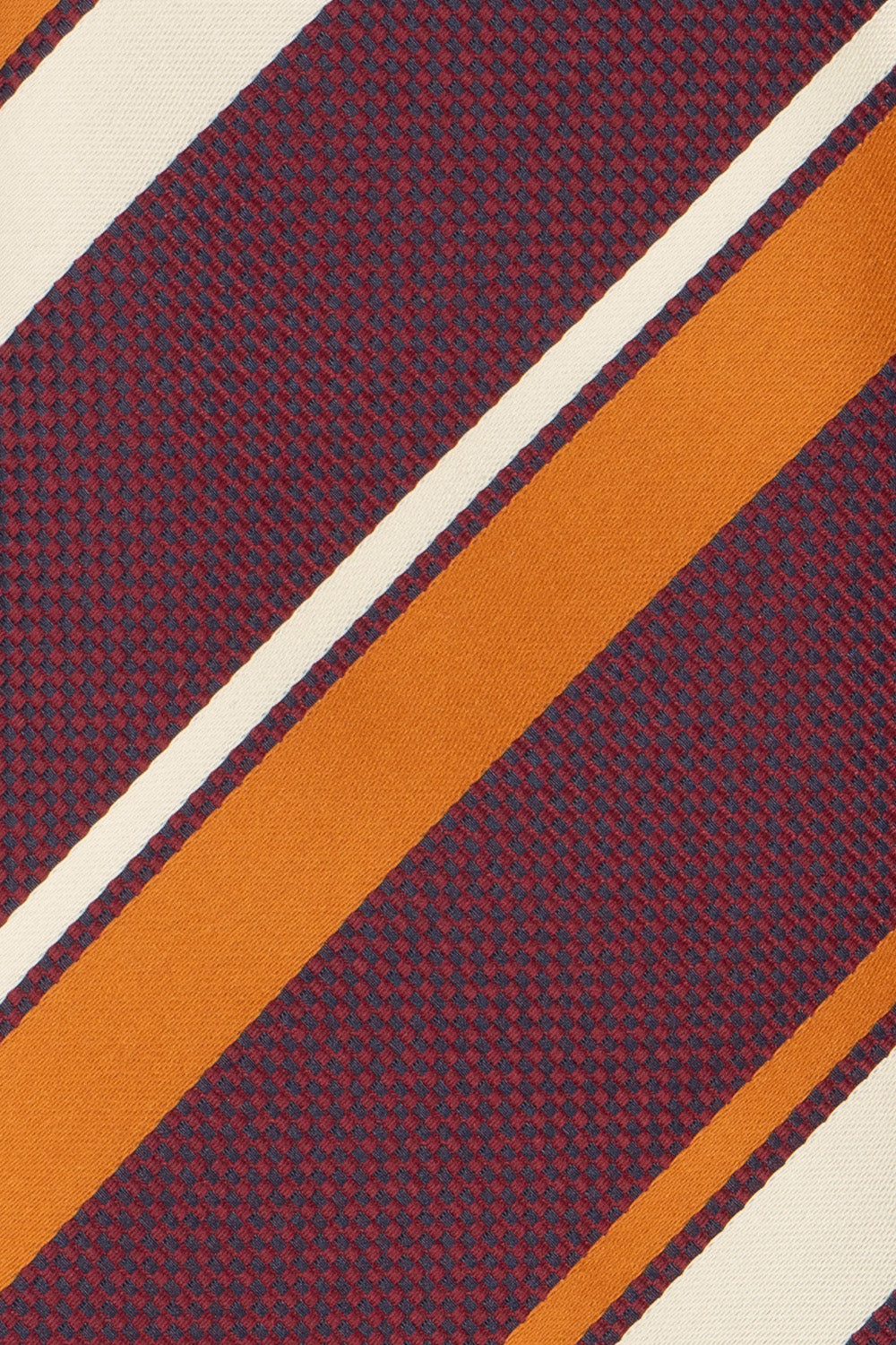 BROAD STRIPE RED WHITE ORANGE TIE FROM OSWIN HYDE