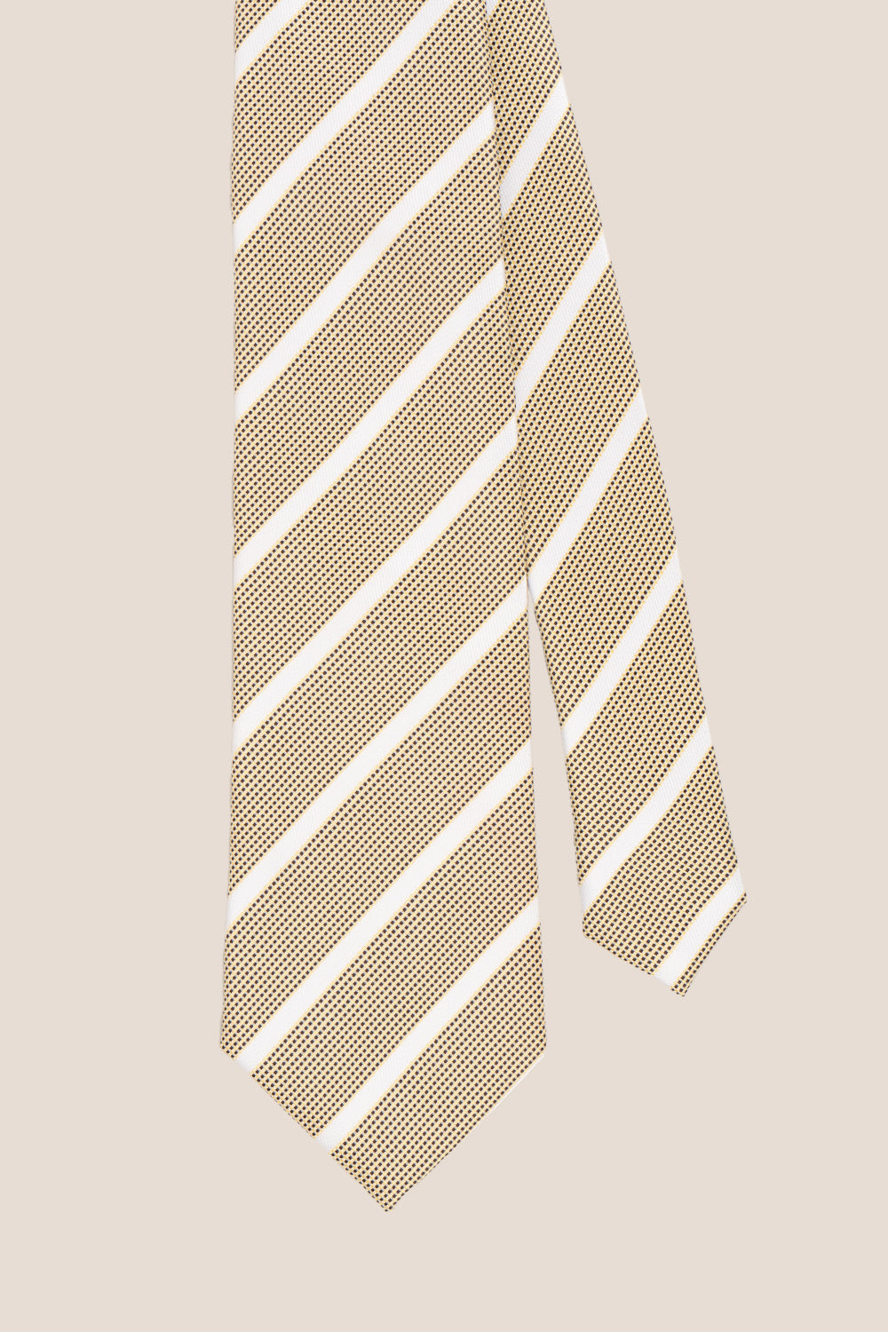 STRIPE BROWN WHITE TIE FROM OSWIN HYDE