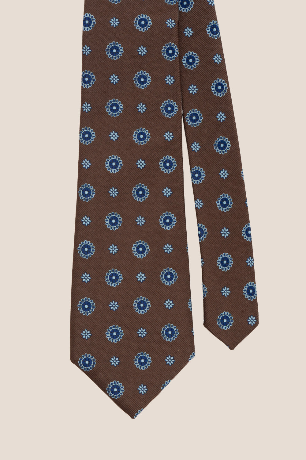 GEOMETRIC BROWN BLUE TIE FROM OSWIN HYDE