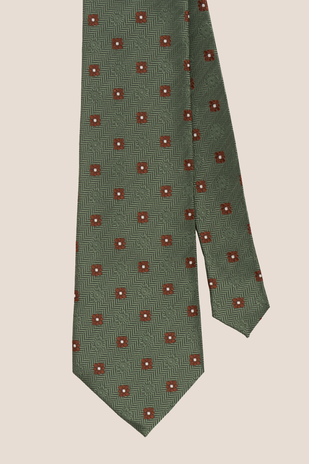 STRIPES AND SQUARES GREEN TIE FROM OSWIN HYDE