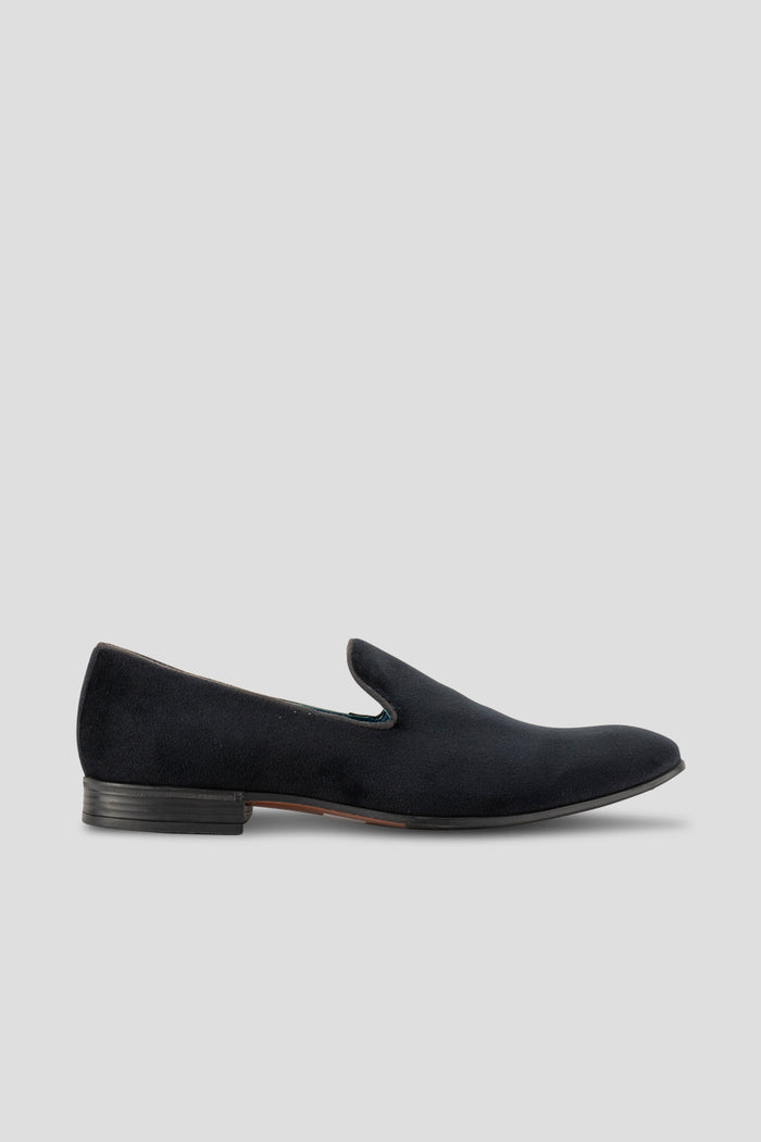 Alfie Black Mens Smoking Slipper -Velvet Loafers | Oswin Hyde